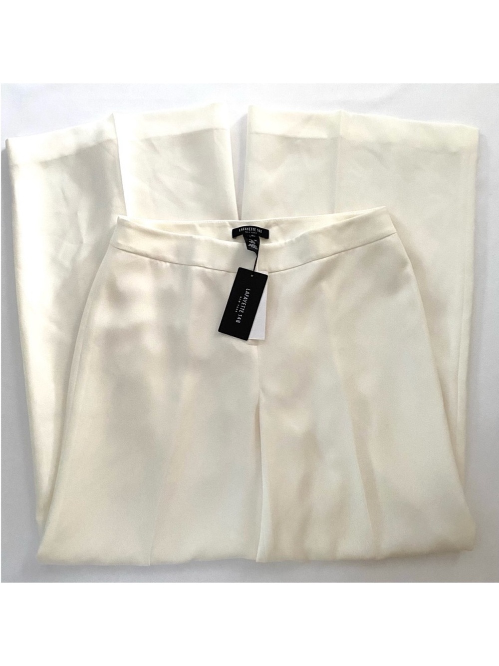 Lafayette 148 New York Women's Pants Wide Leg Dalton Trousers In Cloud size 10 - Picture 7 of 16